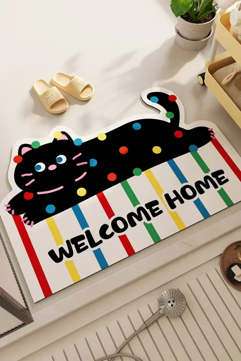 漫画のバスルーム吸水速乾フロアマット ソフトクッション