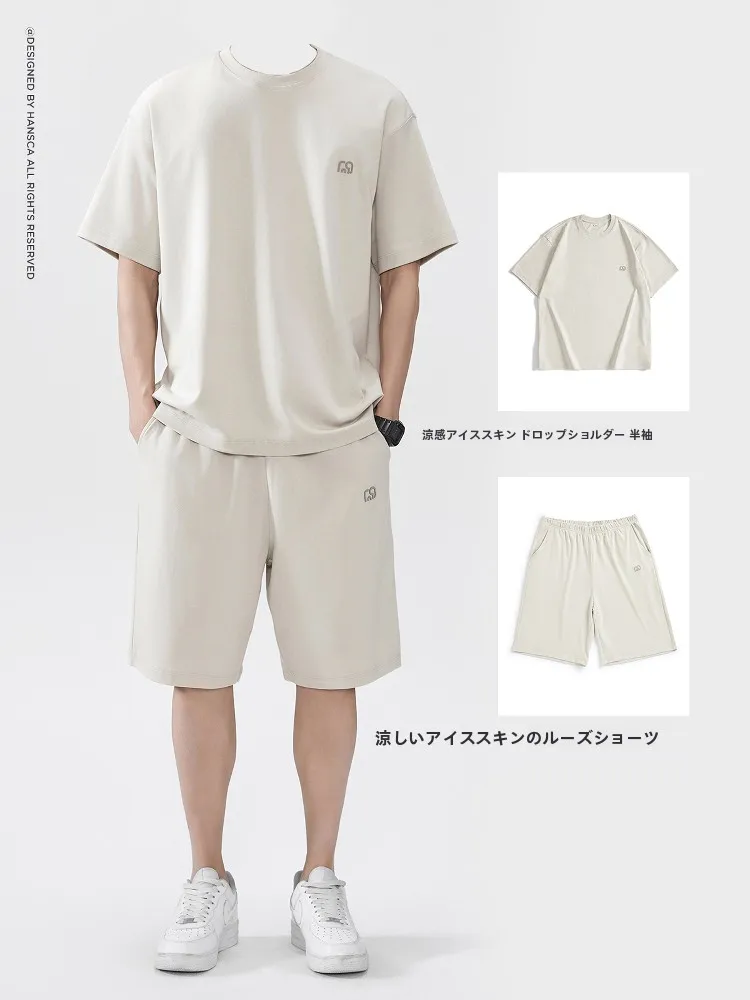 夏用男性冷感パジャマセット：ショートスリーブとサンドグリーンパンツの実用性と季節適応性