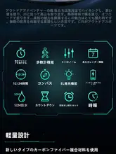 NORTH EDGE 防水デジタル腕時計【青少年用・夜光・多機能・カーボンファイバー製】