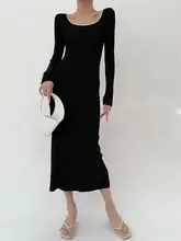 ニットワンピース レディース フレンチ風 ヴィンテージ レッド タイトシルエット 着痩せ セクシー きれいめ 上品 インナー 秋冬