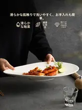 エレガントな陶器製の白磁皿【家庭用・魚皿・高級感】