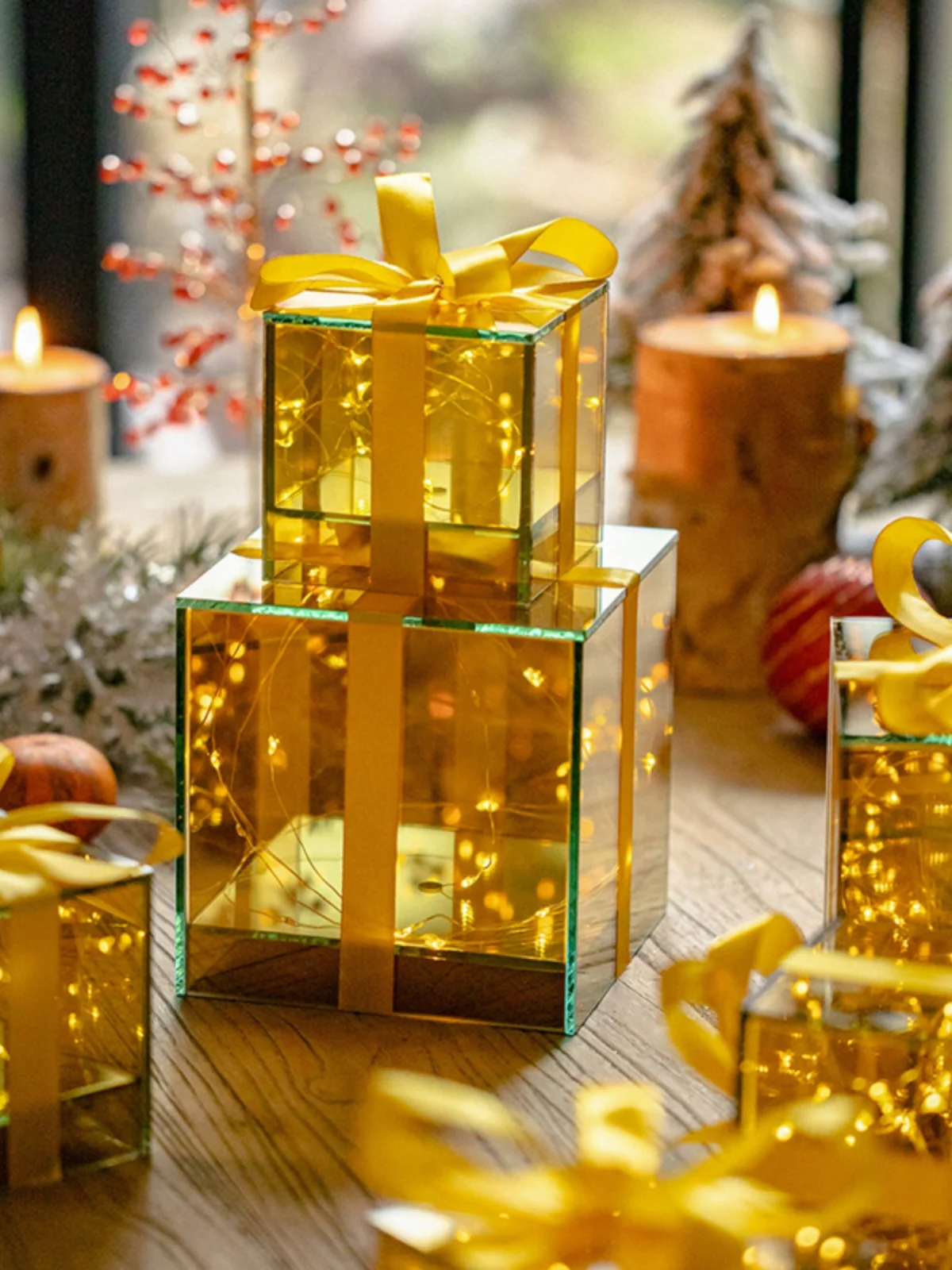 クリスマス・新年用ガラスライトボックス：インテリアとギフトとしての実用性とシーン別適用