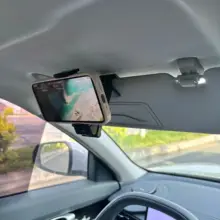 車載用サンバイザー化粧鏡【スマホスタンド・コンパクト・多機能】