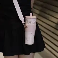 保温杯カバー【調節可能なショルダーストラップ・華やかなデザイン】