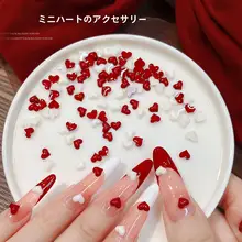 ミニハートネイルアートアクセサリー【樹脂製・ドットデザイン・甘い印象】