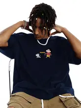 Tシャツ 半袖 メンズ カートゥーンプリント ルーズ 着回し カップル 夏「WASSUP」