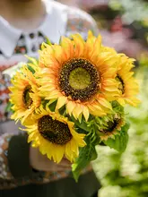 高級の造花向日葵アレンジメント【リビング・ダイニング用・誕生日装飾】