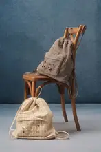 肌理感のチェック柄トートバッグ【DIYデザイン・ドローストリング・大容量】