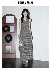 Forever 21 ドーパミンイエローチェック Vネック ドレス