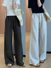 清涼感と通気性を兼ね備えた天絲リネン製ハイウエストストレートワイドパンツ【レディース・夏用・スリム効果】（セットアップ対応）