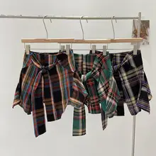 個性的なチェック柄ハイウエストワイドパンツ【レディース・カジュアルスタイル・トレンド】（セットアップ対応）