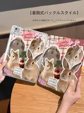 iPad用 簡易分割型 シリコンケース【透明・猫デザイン・Apple Pencil収納】