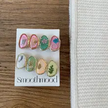 油絵風デザインの髪留め【側面用・独自の永生花装飾】
