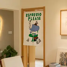 アメリカンビンテージスタイルの伸縮式ドアカーテン【部屋の仕切り・デザイン性高い】
