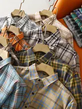 秋季用 メンズ長袖チェックシャツ【水洗い・カジュアル・カラーコンビネーション】