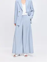 ウール混合の広がりシルエットスラックス【春用・女性用】（セットアップ対応）