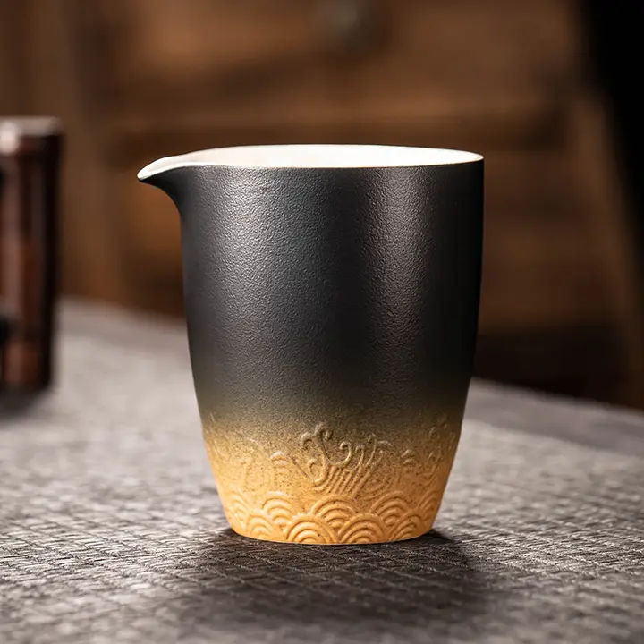 大号 粗陶製 煎茶用フィルター付き公道杯【家庭用・オフィス用・茶具アクセサリー】