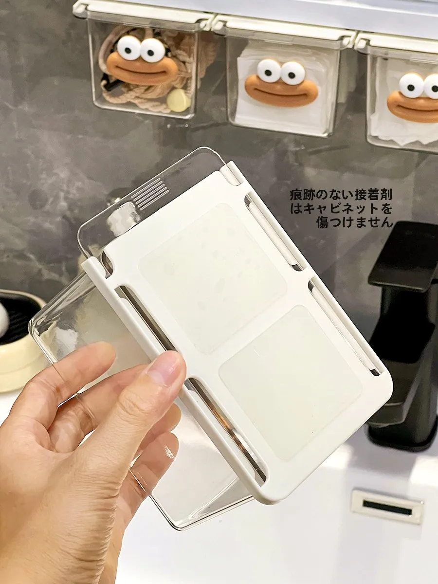 洗面所用吊り下げ収納ボックス：引き出し式でメイクアイテムを効率的に収納