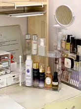 宿舎用壁掛け化粧品収納ラック【穴あけ不要・小物置き】