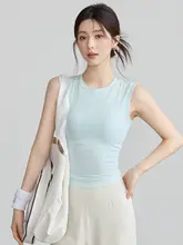 女性用リブ編みスポーツタンクトップ【防振・ランニング・フィットネス用】