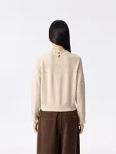 羊毛混紡フェアアイル柄ハンドフックネックニットセーター【秋冬用・女性用】