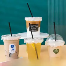 使い捨て冷飲用カップ【フタ付き・生ココナッツラテ・自家製飲料対応】