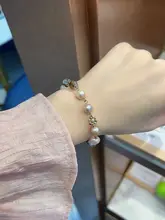 韓国ファッション シャンパン色パールブレスレット【女性用・個性的デザイン】