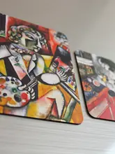 油絵風冷蔵庫マグネット【村と自画像デザイン・個性的な誕生日ギフト】
