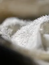 透け感のある創造的な小流蘇の立体テクスチャー生地【淡杏色・カーテンや衣服デザイン用】