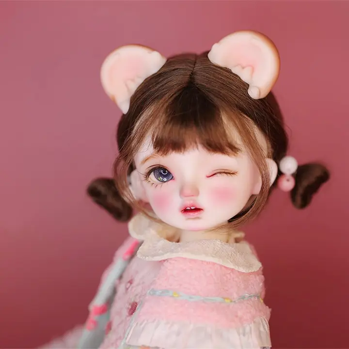 BJDドール用樹脂製動物耳アクセサリー【猫耳・狼耳・ウサ耳・クマ耳】（セットアップ対応）