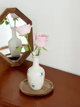 フラワーベース セラミック 染付 ヴィンテージ風 おしゃれ リビング インテリア テーブルデコ 生花 ドライフラワー 水栽培