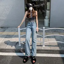 ハイウエストデザインのストレートデニムパンツ【トレンド・スリムフィット・カジュアル】（セットアップ対応）