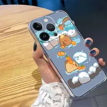 iPhone対応 透明カートゥーンデザインのスマホケース【全包・防摔・男女兼用】