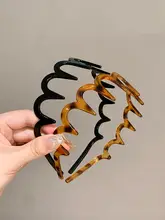 波形デザインのヘアバンド【高めのリブ・洗顔時の髪整理・滑り止め機能】