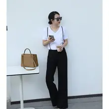 梨型デザインの美脚ワイドパンツ【日本製・三酸酯素材】