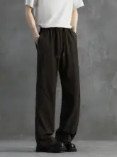 黒のストレートパンツ【高腰・微フレア・カジュアルスーツ】（セットアップ対応）