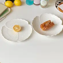 シンプルなフレンチスタイルの陶器製デザートプレート【ケーキ・アフタヌーンティー・パスタ用】