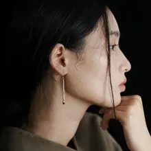 925純銀製 厚金メッキエナメルマッチ型ピアス【女性用・ロングデザイン】