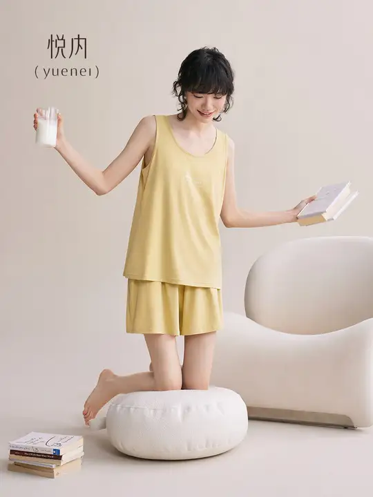 夏用モダールマタニティキャミソール【ノースリーブ・ショートパンツ・極上の柔らかさ・胸パッド付き】（セットアップ対応）