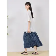 annuus フラワープリント Aラインスカート【夏用・ゆったりフィット・ウエストゴム・フレンチスタイル】