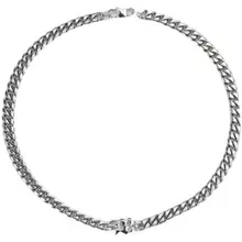 トレンド感あふれるティタニウム製キューバチェーンネックレス【メンズ・ヒップホップスタイル】