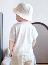 夏用 子供用 薄手半袖Tシャツ【雪花綿・カートゥーンデザイン・肩ボタン付き】（セットアップ対応）