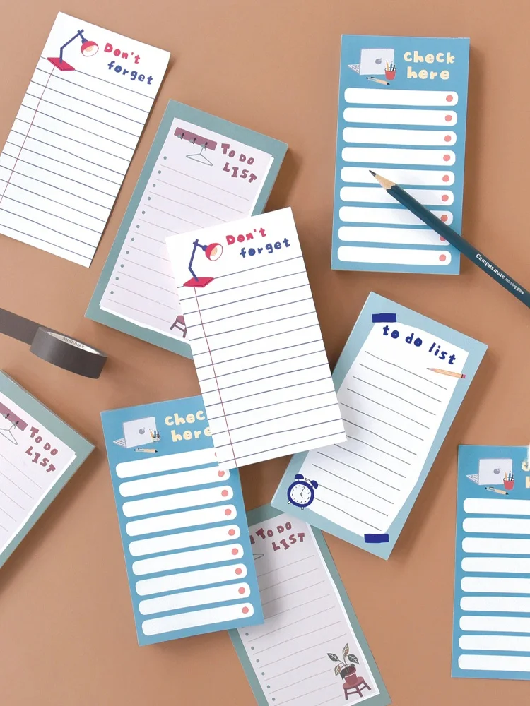 可愛いデザインのロングメモ帳 MEMO PAD：学生・オフィスで実用性を高める小清新タイプ