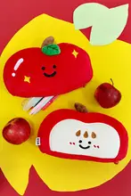 かわいいリンゴのぬいぐるみペンケース【大容量・学生用・文房具収納】