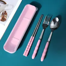 ステンレス製の携帯用食器セット【箸・スプーン・フォーク・収納ケース付き】（セットアップ対応）