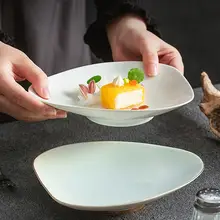 シンプルな陶器製デザートプレート【西洋料理用・ホテルスタイル】