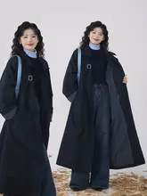 HTmeme ストライプデザインのロングトレンチコート【春用・レディース・高身長対応】
