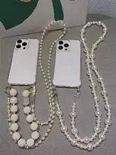 シンプル透明iPhone用ケース【パールチェーン・衝撃吸収・全包カバー】