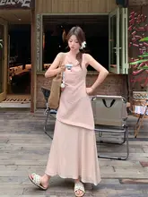 優しいピンクの2wayキャミソールワンピース【Aライン・夏用・甘美なデザイン】