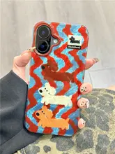 ウィンセントの波形ストライプダックスフンドブレスレット【iPhone用・極上の柔らかさ・2層シリコンケース・防落特性】